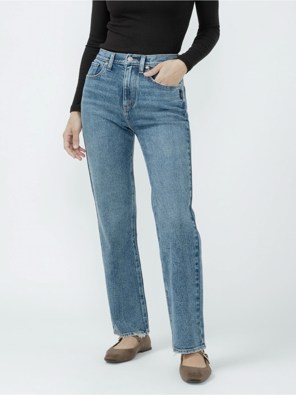 Silver Highly Desirable High Rise Straight Leg Jeans 26x30